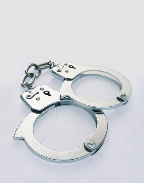 Handcuffs Chain White Background — Stock Photo, Image