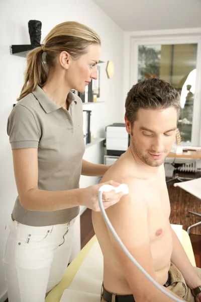 Ultrasound Examination Man — Stock Photo, Image