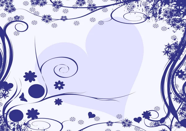 Creative Heart Flowers Background — Stock Photo, Image