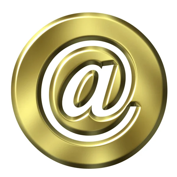 Símbolo Emoldurado Dourado Email — Fotografia de Stock