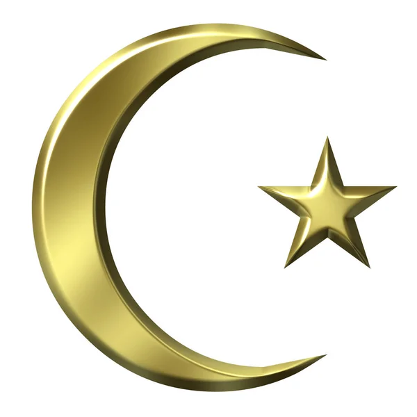 Islam Symbol, goldener Halbmond und Stern — Stockvektor © casejustin