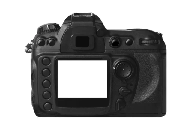 白い背景に隔離された黒いデジタルカメラ — ストック写真
