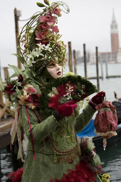 Maska Kostýmy Karneval Benátky Itálie — Stock fotografie