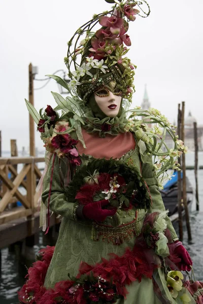 Maska Kostýmy Karneval Benátky Itálie — Stock fotografie