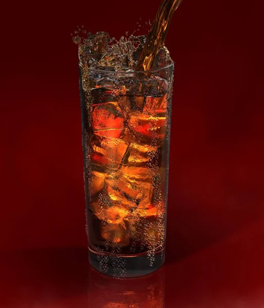 Vaso Whisky Con Cubitos Hielo Sobre Fondo Negro — Foto de Stock