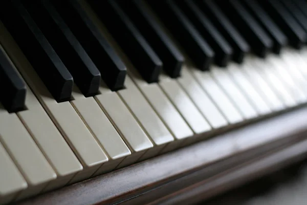 Teclas Piano Preto Branco — Fotografia de Stock