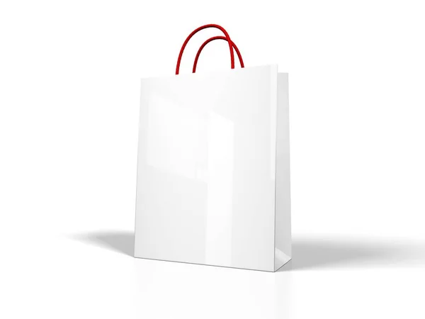 Papperspåse Med Shoppingpåsar Isolerade Vit Bakgrund — Stockfoto