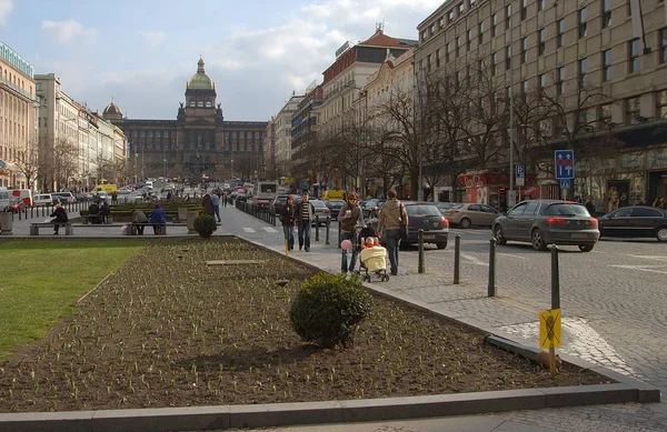 Nationaal Museum Wenceslas Plein Praag — Stockfoto