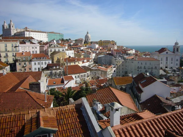 Lisboa Largo Das Portas Sol Vista Para Histórica Alfama Estuário — Fotografia de Stock