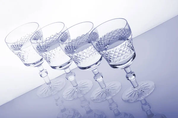 Empty Glass Cups White Background — Stock Photo, Image