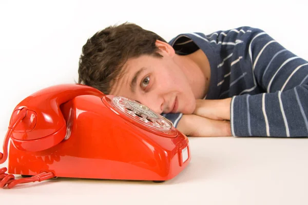 Uomo Stanco Con Casco Guanti Terra — Foto Stock