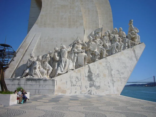 Padrao Dos Descrobimentos Belem Lisbon Massive Rectangular Monument Erected 1960 — Stock Photo, Image