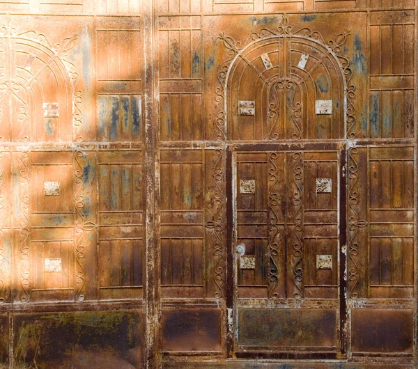 Старая Деревянная Дверь Старинном Стиле Города — стоковое фото