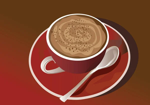 Taza Con Ilustración Vectorial Cappuccino — Foto de Stock