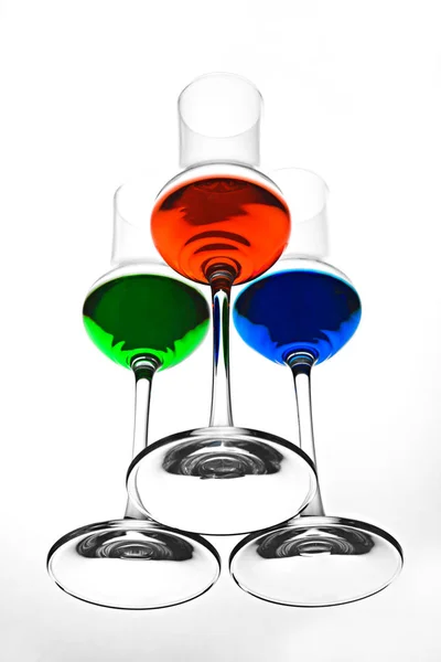 Wine Glass Bottle Isolated White Background — Stock Photo, Image