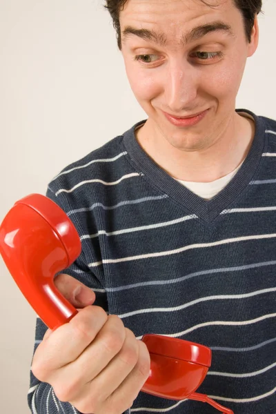 Hombre Con Pelo Rojo Una Camisa Corbata Sosteniendo Martillo —  Fotos de Stock