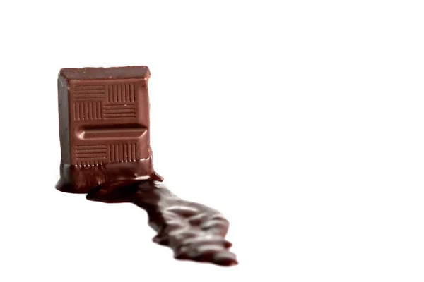 Chocolate Derretido Parte — Fotografia de Stock
