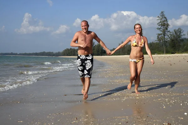 Koppel Het Strand — Stockfoto