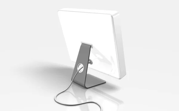 黒いマウスで白いタブレットPcの3Dレンダリング — ストック写真