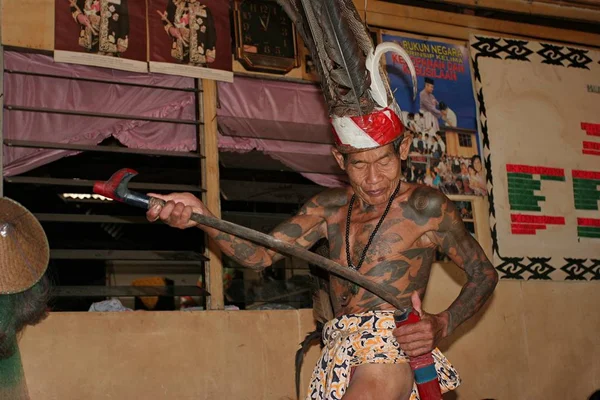 Iban People Dancing Sarawak Borneo — Stock Photo, Image