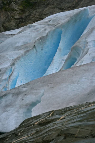 Glacier Dans Les Montagnes Gel Glace — Photo