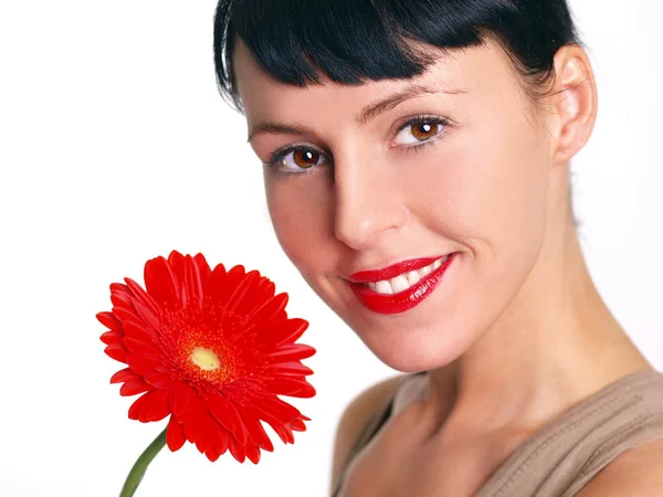 Mujer Con Flor Flora Hembra Día Mujer — Foto de Stock