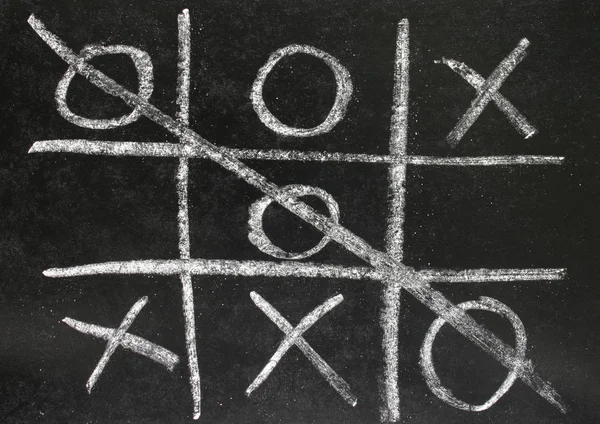 Noughts Crosses Game Played Bla — Stock Photo, Image