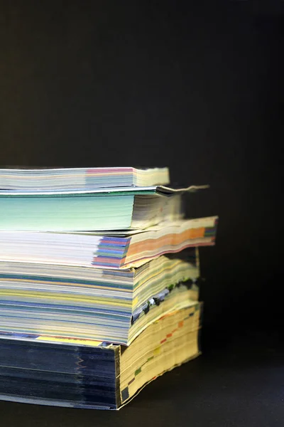 Stack Books Black Background — Stock Photo, Image