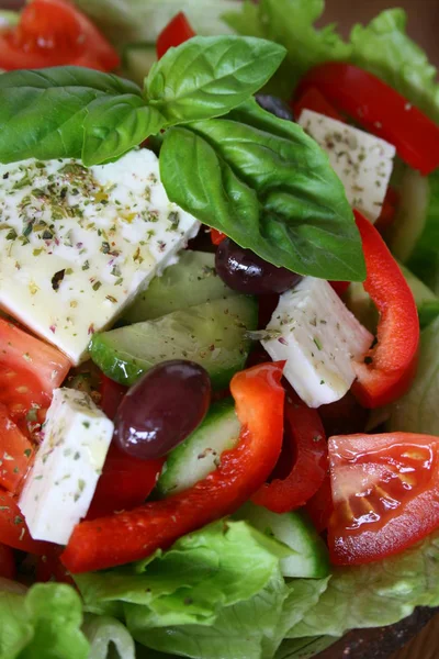 Close Uitzicht Smakelijke Verse Salade — Stockfoto