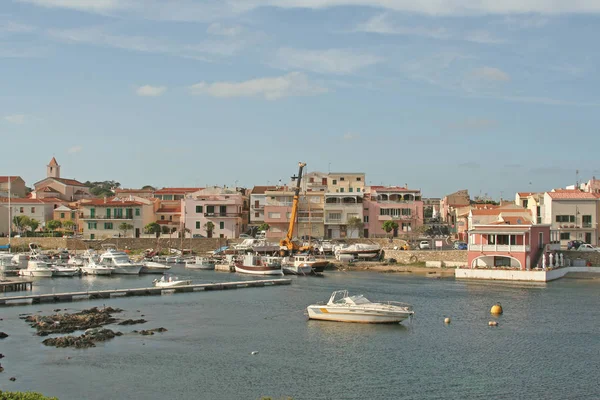 Pequeno Porto Sardenha Barcos Água Mar — Fotografia de Stock