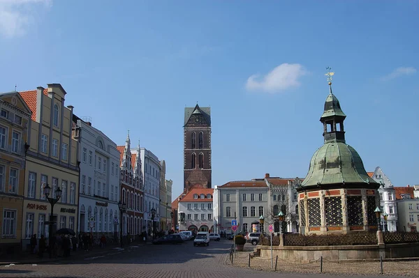 Fontänvatten Konst Wismar — Stockfoto