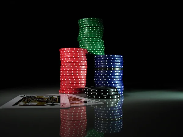 Fichas Poker Cartas Jogo — Fotografia de Stock