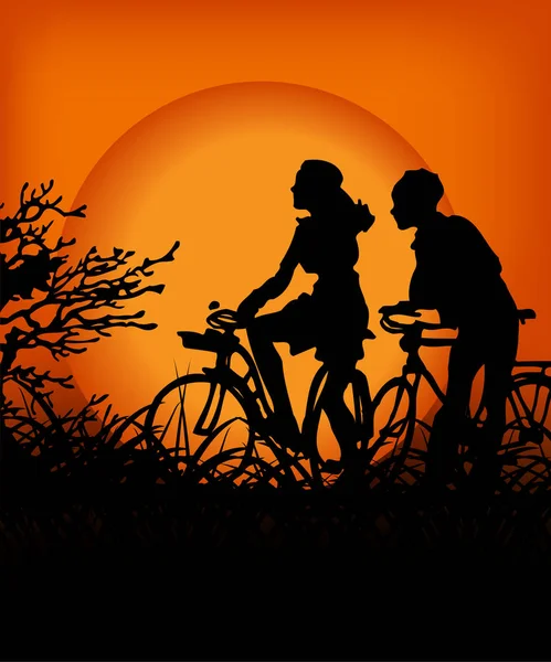 Couple Coucher Soleil — Photo