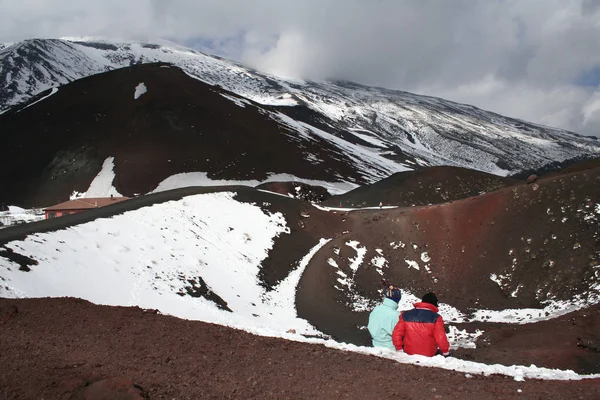 Paisagem Montanhosa Com Neve Céu Azul — Fotografia de Stock