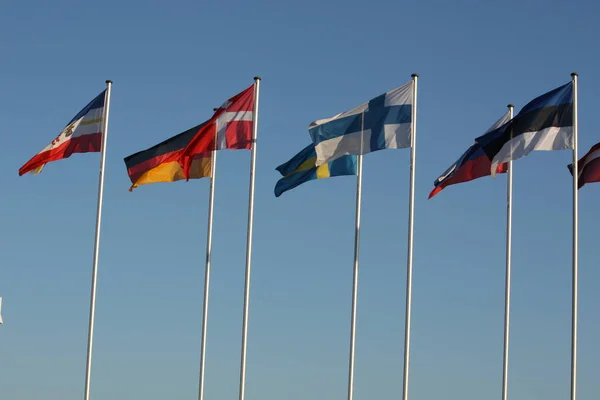 Banderas Colores Nacionales Sobre Fondo — Foto de Stock