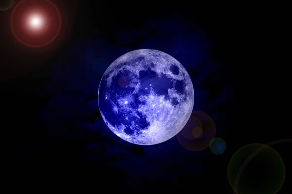 Lune Étoiles Dans Ciel Nocturne — Photo