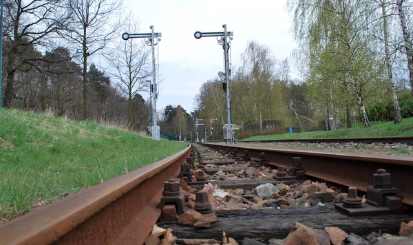 Leere Bahngleise Boden — Stockfoto