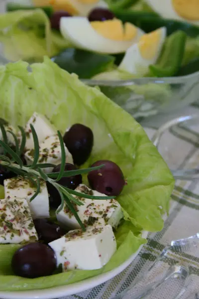 Nahaufnahme Von Leckeren Frischen Salat — Stockfoto