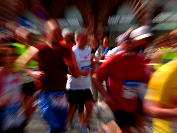 Borrão Movimento Desfocado Pessoas Andando Hora Ponta — Fotografia de Stock