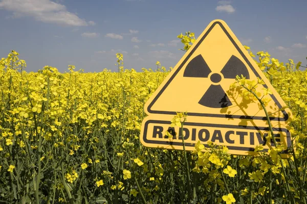 Campo Violação Com Sinal Radioactiv — Fotografia de Stock