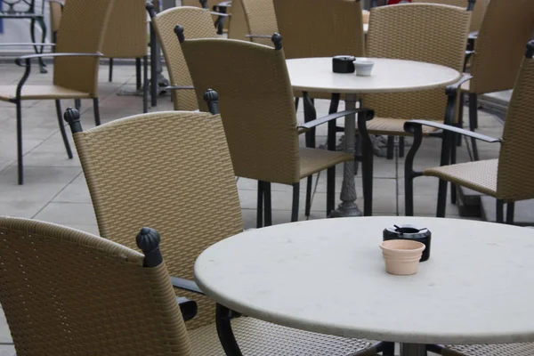 Τραπεζάκια Και Καρέκλες Cafe — Φωτογραφία Αρχείου