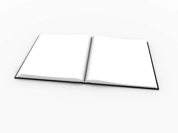 Libro Blanco Blanco Sobre Fondo Gris —  Fotos de Stock