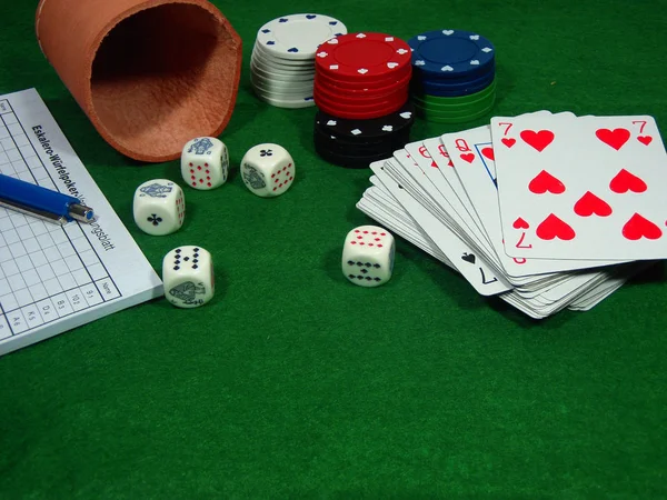 Jogando Cartas Closeup Fundo Poker — Fotografia de Stock