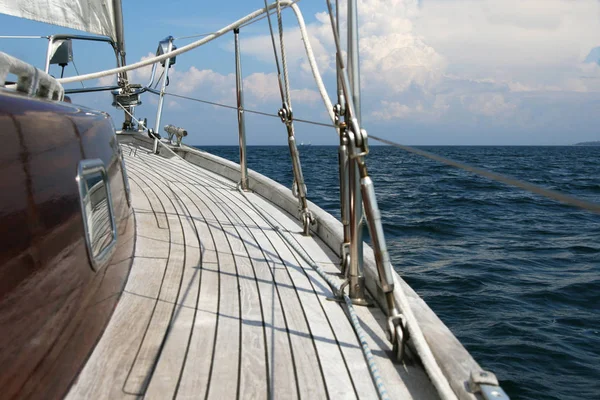 Vista Panorâmica Dos Detalhes Barco Vela — Fotografia de Stock