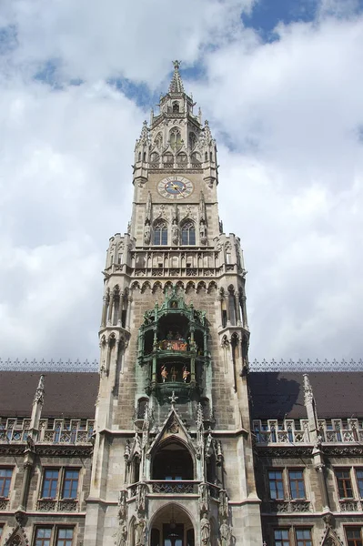 Rathaus Munich Con Glockenspiel — Foto Stock