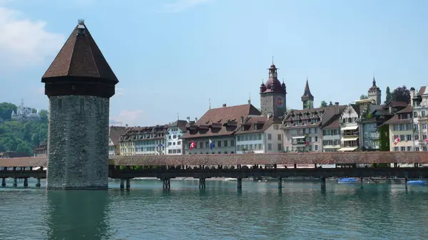 Luzern Eine Kompakte Stadt Der Schweiz Die Für Ihre Erhaltene — Stockfoto