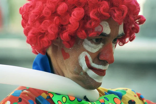 Портрет Циркового Клоуна Макияжем — стоковое фото