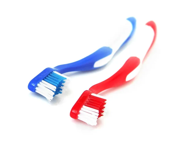 Cepillo Dental Color Fondo Blanco — Foto de Stock