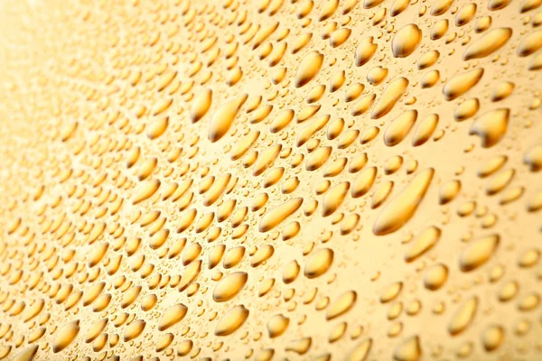 Wassertropfen Hintergrund Auf Gold — Stockfoto