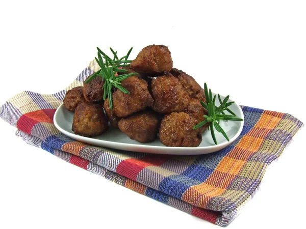 Fried Chicken Potatoes Parsley — Stock Photo, Image